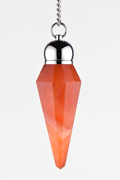 Carnelian Quartz Crystal Faceted Divination Pendulum Ccc - Click Image to Close